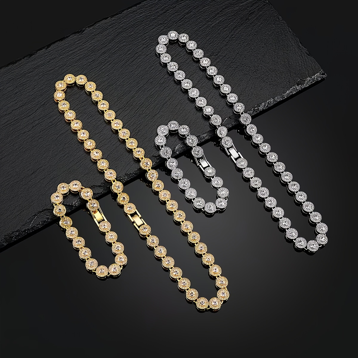 2pcs Cuban Chain Necklace and Bracelet Set